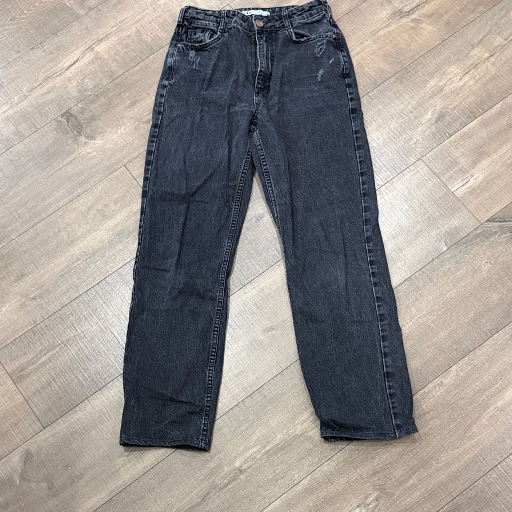 Zara Black Straight-Leg Jeans